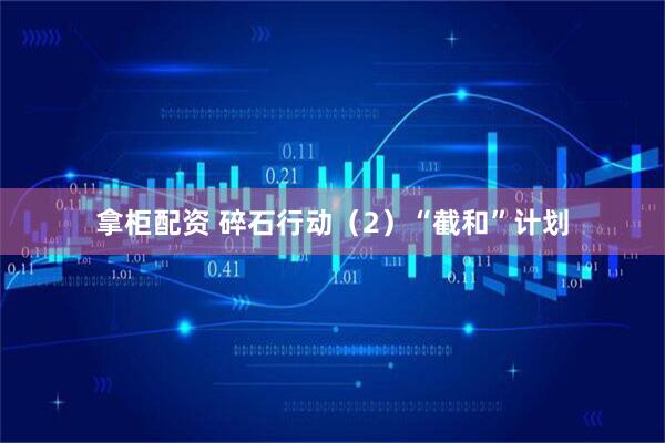 拿柜配资 碎石行动(2)“截和”计划